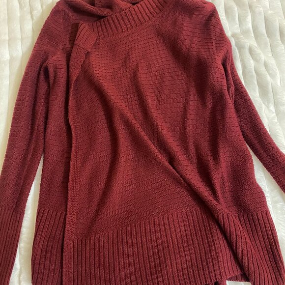 🍷 Vintage Burgundy Y2K Hollister Long sleeve Sweater/Cardigan with Hood - Picture 4 of 4